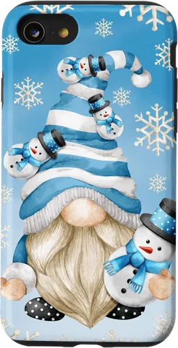 Vista 18 de Cute Winter Gnome Dad with Snowflake Decor and Snowman Case for iPhone 17