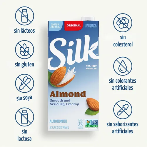Vista 5 de Silk Pure Almond Original, 32 oz cajas de aséptica (paquete de 6)