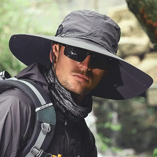 Vista 6 de Cooltto Wide Brim Sun Hats with Waterproof Breathable for Fishing, Hiking, Camping