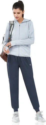 Vista 5 de NORTHYARD Pantalones deportivos para correr para mujer, ligeros, para entrenamiento, correr, pantalones casuales con bolsillos con cremallera