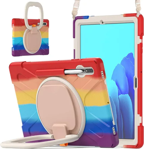 Vista 47 de 360 Rotation Case for Galaxy Tab ActivePro/Tab Active4 Pro/Active 5 Pro 10.1" Sturdy Cover Rotate Ring Stand Shoulder Carrying Strap Hand Strap