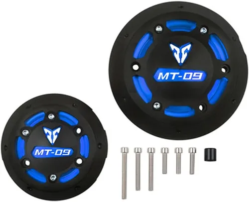 Vista 7 de Protector de aluminio del estator del protector del motor del CNC Compatible con Yamaha MT09 FZ09 (negro)