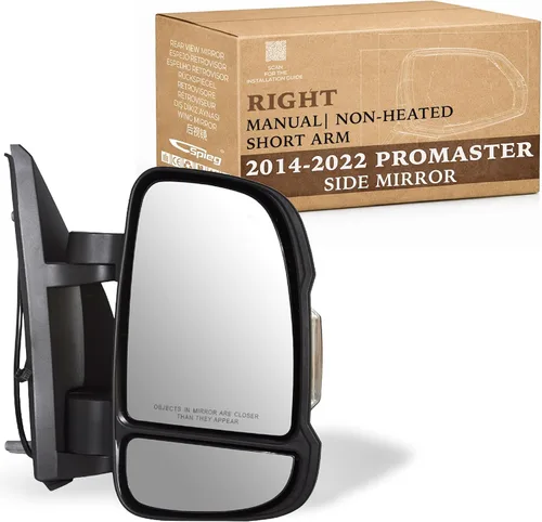 Vista 15 de Spieg 2014-2019 Ram Promaster 1500 2500 3500 Espejo Lateral del Conductor Reemplazo Conjunto de Espejo Retrovisor Lateral Izquierdo Plegable