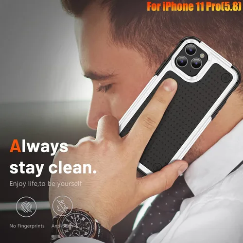 Vista 7 de Funda resistente para Apple iPhone 11 Pro de 5.8 pulgadas, 4 esquinas con bolsas de aire [protección contra caídas de 12 pies], agarre texturizado