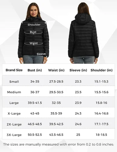 Vista 7 de Wantdo - Chaqueta de plumón con capucha para mujer, corta, ultraligera y plegable