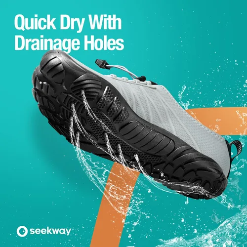 Vista 5 de SEEKWAY - Zapatos de agua unisex, de secado rápido, tipo calcetín y con sensación de pies descalzos para adultos ideales para playa, natación, río