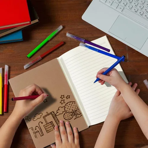 Vista 3 de Paquete de 120 cuadernos de papel kraft, tamaño A5, de tapa blanda rayada, cuadernos a granel para estudiantes adultos, escritura, bocetos, viajes