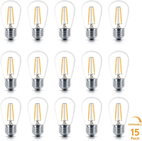 Vista 4 de Brightech Ambience PRO - Bombillas LED de repuesto, bombillas LED Edison de plástico vintage de 2 W, 3000 K blanco neutro regulable para exteriores