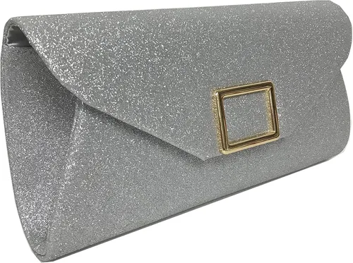Vista 5 de sioglam Bolso de mano de noche con purpurina para mujeres y niñas, bolsa de baile de graduación, cóctel, fiesta, boda, noche