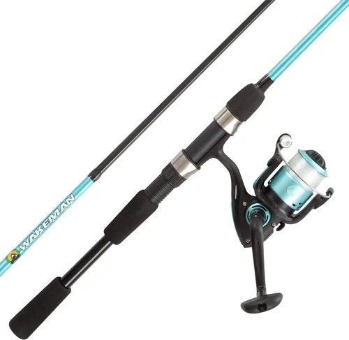 Vista 7 de Fiberglass Fishing Rod and Spinning Reel Combo - Swarm Series Collapsible Fishing Gear for Catching Bass, Trout, Catfish, and More by Wakeman