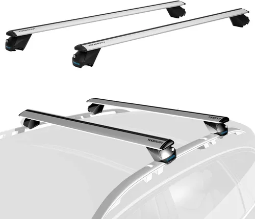 Vista 10 de COWVIE Barras transversales de aluminio de 47 pulgadas para rieles laterales elevados, barras de carga ajustables con cerraduras con llave, soporta