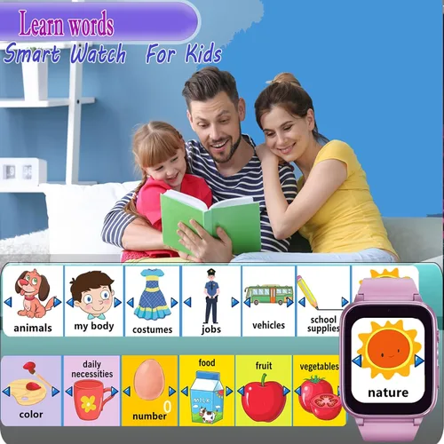 Vista 4 de Reloj inteligente para niños, reloj inteligente para niñas y niños con 26 juegos, grabadora de video y reproductor, calendario podómetro, linterna