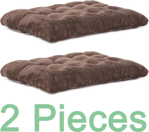 Vista 2 de POMIU Paquete de 2 camas lavables para perros, camas de felpa de lujo con antideslizante, lavable a máquina, tapete para dormir para perros grandes