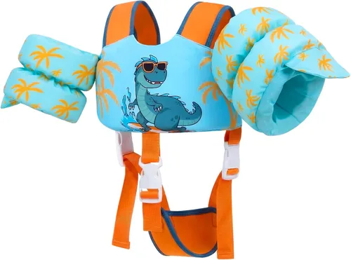 Vista 26 de Gogokids 2-in-1 Toddler Swim Vest Pool Floaties for Kids[CPC Certified & Remove Crotch Strap]Puddle Float Jumper 24-66 Pounds, Toddler Arm Floaties