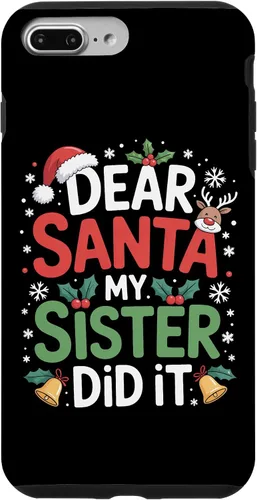 Vista 12 de Dear Santa My Sister Did It Christmas Sibling Humor Parents Case for iPhone 16
