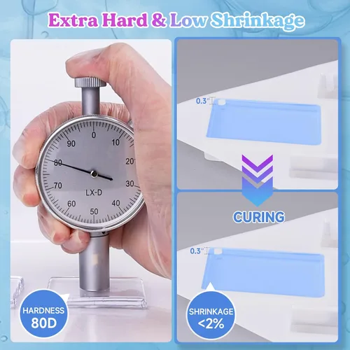 Vista 5 de LET'S RESIN Resina UV, Kit de Resina UV de Alta Viscosidad Transparente y Gruesa de 200g, Resina Epóxica Ultravioleta de Curado Rápido y Baja