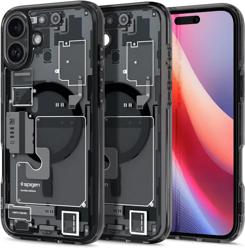 Vista 27 de Spigen Ultra Hybrid MagFit Impresión Digital Directa - Funda para iPhone 16 Pro [Diseño Personalizado][Compatible con Magsafe] - Analógica DDP