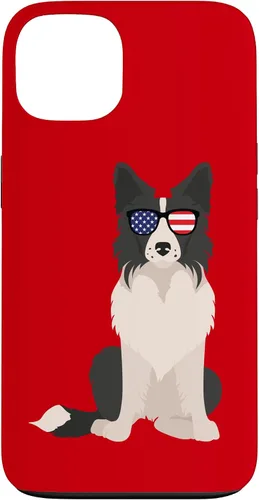 Vista 7 de Border Collie July 4th Patriotic American Sunglasses Dog Case for iPhone 16