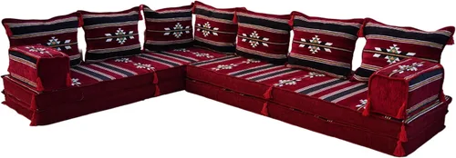 Vista 10 de Sofá de piso modular hecho a mano arabicsofa – Asiento oriental Majlis con cojines de respaldo