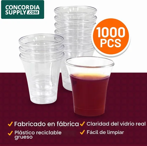 Vista 4 de Concordia Supply Vasos de comunión de plástico transparente reciclable de 1