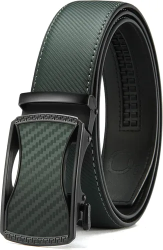 Vista 23 de CHAOREN Cinturón para hombre de cuero con trinquete - Ajuste personalizable, estilo sin esfuerzo (35 mm)