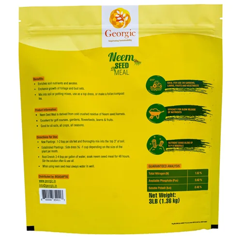 Vista 2 de Harina de semillas de neem premium, fertilizante natural para jardinería y enmienda del suelo, protege tu jardín con fertilizante orgánico