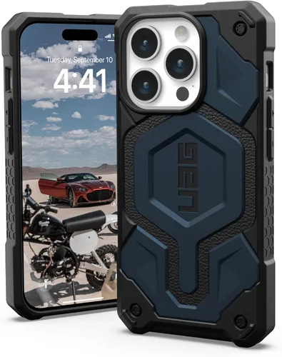 Vista 15 de URBAN ARMOR GEAR UAG Funda [Versión Actualizada] Compatible con Funda para iPhone 15 Pro de 6.1" Monarch Pro Negro Imán Integrado Compatible