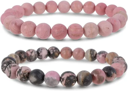 Vista 37 de Bivei - Pulsera elástica de cuentas redondas de cristales curativos semipreciosos naturales, hecha a mano, rellenadores de regalo para mujeres Ágata