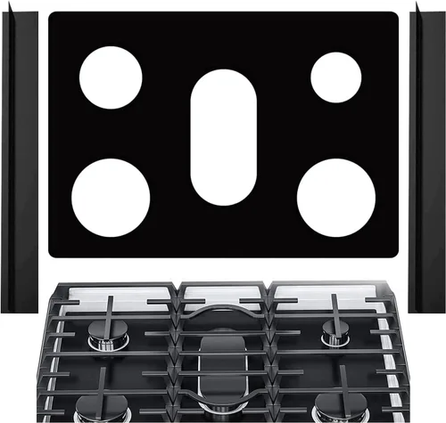 Vista 4 de Cubierta para estufa, protectores de silicona para cocina de inducción, cubierta de quemador, antiadherente, lavable (negro)