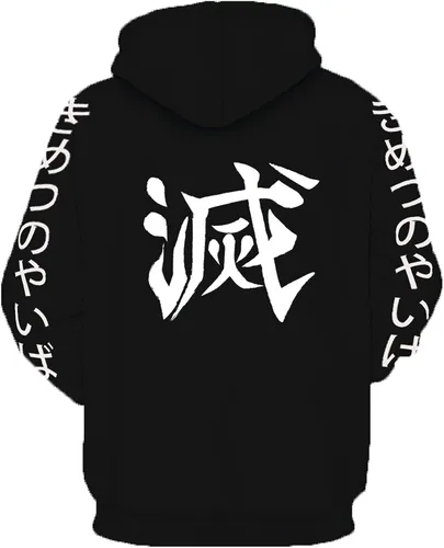 Vista 2 de DENCTORAM Sudadera con capucha de anime Tanjirou Nezuko para cosplay, sudadera con capucha para Halloween, disfraz unisex