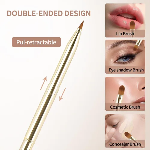Vista 12 de Yoizyfree - Paquete de 3 cepillos retráctiles para lápiz labial, cepillos retráctiles de labios de doble extremo, juego de brochas de maquillaje