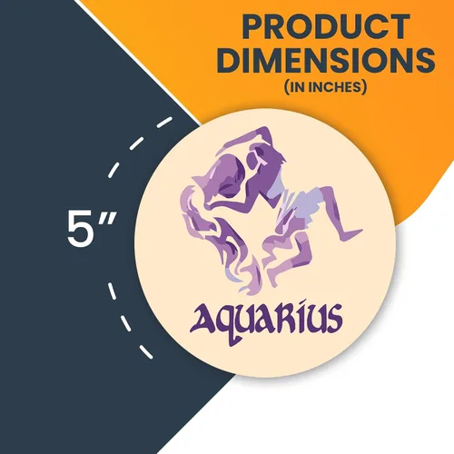Vista 2 de Magnet Me Up Calcomanía magnética para nevera con signo del zodiaco Acuario, redondo de 5 pulgadas, colección fresca, perfecta para refrigerador