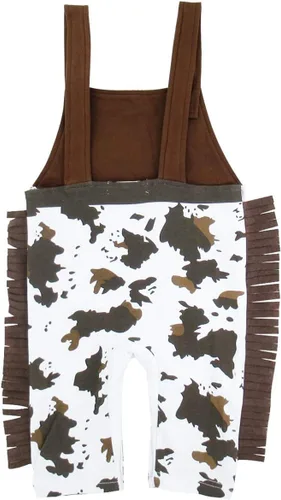 Vista 3 de A&J DESIGN Conjunto de mameluco vaquero para bebé con bufanda y sombrero