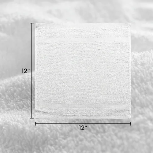 Vista 6 de ZUPERIA Paquete de 50 toallas de limpieza 100% de algodón (12 x 12 pulgadas), multiusos, altamente absorbentes, reutilizables, toallas de barra