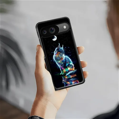 Vista 1070 de Compatible con Google Pixel 4A 5G Mobile Case Creative Acrylic Panel trasero Silicona Protección Grip especialmente diseñado para Google Pixel 4A 5G