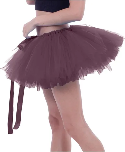 Vista 5 de Huilaibazo Faldas tutú para adultos, cintura con cordones, mini enagua hinchada, sexy, a la moda, para fiesta, tutús, gasa en capas, falda tutú