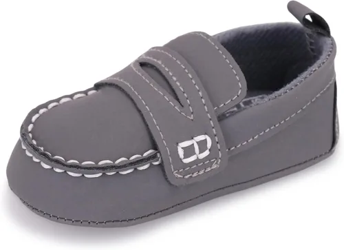 Vista 9 de LONSOEN - Zapatos de cuna para aprender a caminar, de vestir, para niños y niñas 209 Negro