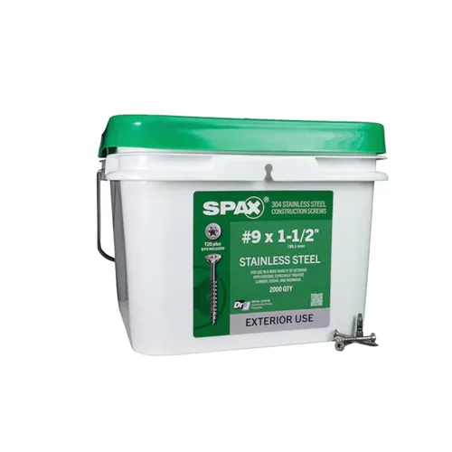 Vista 12 de SPAX Tornillos de madera de acero inoxidable con cabeza plana exterior de 1-1/2 pulgadas, diseño Torx T-Star Plus (155 EA) broca de 1 libra incluida