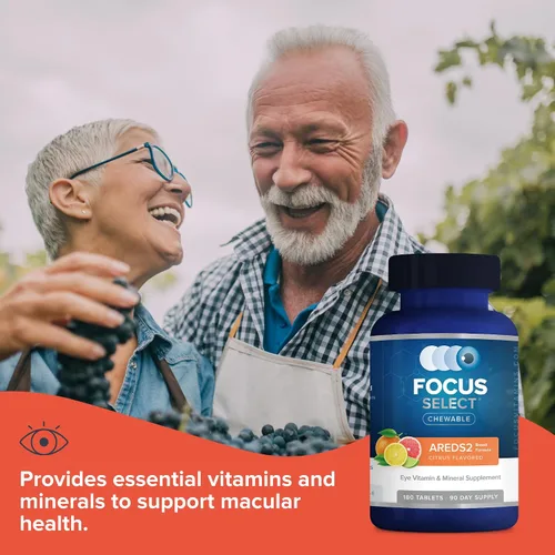 Vista 6 de Focus Select AREDS2 - Suplemento masticable de vitaminas y minerales para ojos (180 unidades, suministro para 90 días) Masticable para ojos