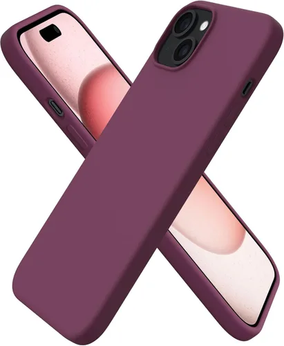 Vista 20 de ORNARTO Funda compatible con iPhone 15 Plus de 6.7 pulgadas, silicona líquida delgada de 3 capas cubierta completa de goma de gel suave, funda