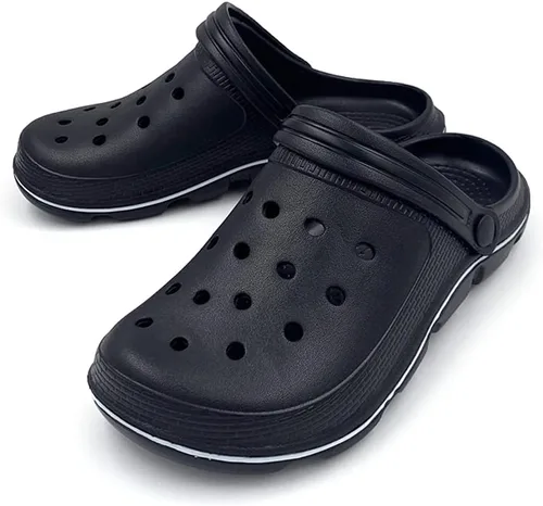 Vista 6 de Pantuflas unisex clásicas con forro de cuero estilo zuecos, AC1519