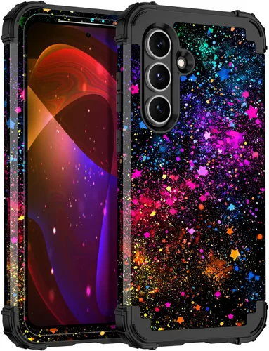 Vista 61 de Miqala Funda para Galaxy S21 FE 5G, brilla en la oscuridad, tres capas, resistente, protección a prueba de golpes, parachoques de plástico