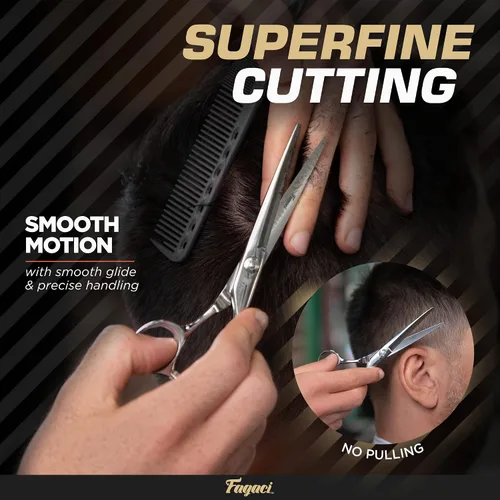 Vista 2 de Tijeras Profesionales para Cabello de 5.5 Pulgadas con Cuchillas Extremadamente Afiladas, Tijeras de Corte de Cabello de Acero 440C, Duraderas