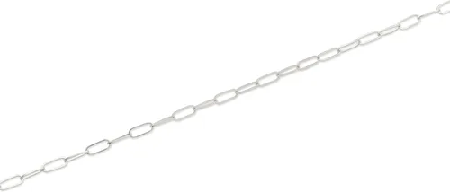 Vista 3 de Collar de eslabones con clip de papel de oro blanco de 14 quilates de 0.118in, Metal