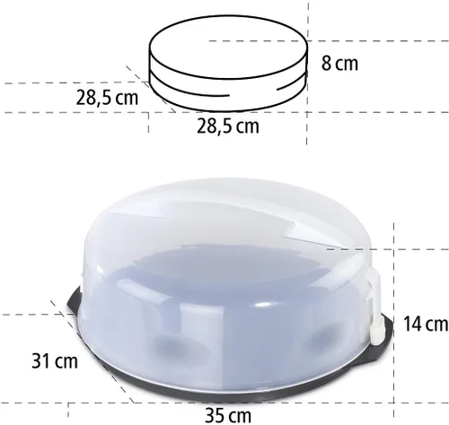 Vista 5 de Xavax Caja de transporte redonda para tartas con tapa Antracita 12.4 in