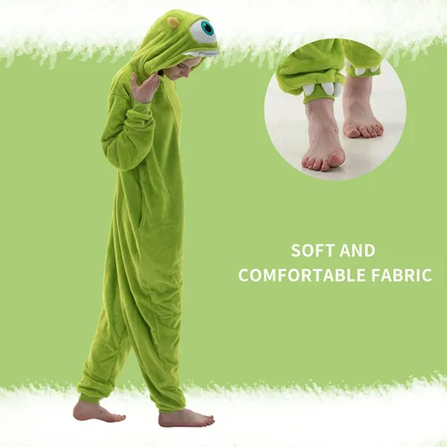 Vista 3 de COSUSKET Snug Fit Unisex Adult Onesie Pajamas, Flannel Cosplay Animal One Piece Halloween Costume Sleepwear Homewear