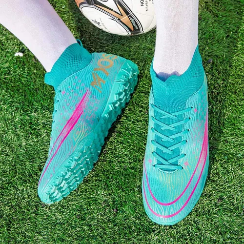 Vista 6 de Niber botines de fútbol para hombres y niños para césped para exteriores e interiores para deportes correr caminar zapatos deportivos