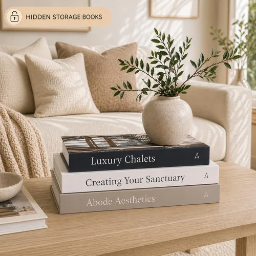 Vista 4 de Array & Arrow Libros decorativos para decoración del hogar, juego de 3 cajas de almacenamiento de libros de imitación con cierre magnético