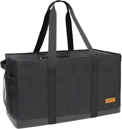 Vista 11 de WONDAY Portador de Bolsa de Compras Reutilizable Extra Grande de Pie con Asa, Treinta y Una Bolsa Utilitaria Plegable para Compras y Playa Verde