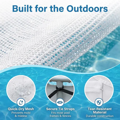 Vista 5 de ¡Perfección junto a la piscina! 4 bolsas de almacenamiento de malla para juguetes, fideos de piscina, flotadores vibrantes – ¡Organiza tu